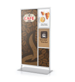 Mosaic Side Load SignFrame Stands. Printiux Warranty.