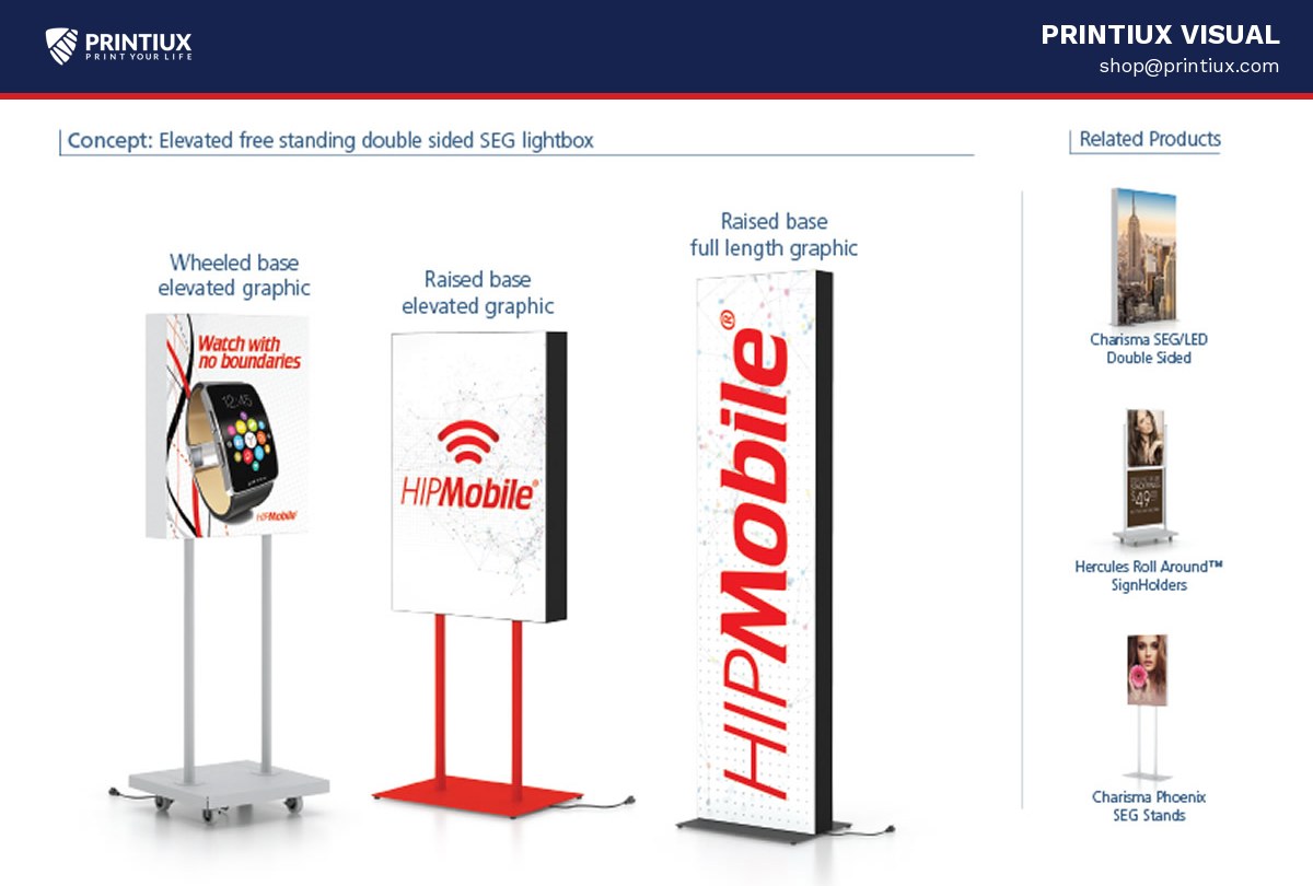 Elevated Free Standing Double Sided SEG Stand