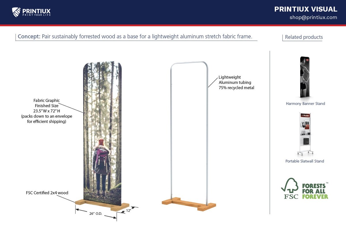 Sustainable Wood Base with Aluminum Stand