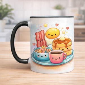 2 Tone Mug black full print fast usa shipping