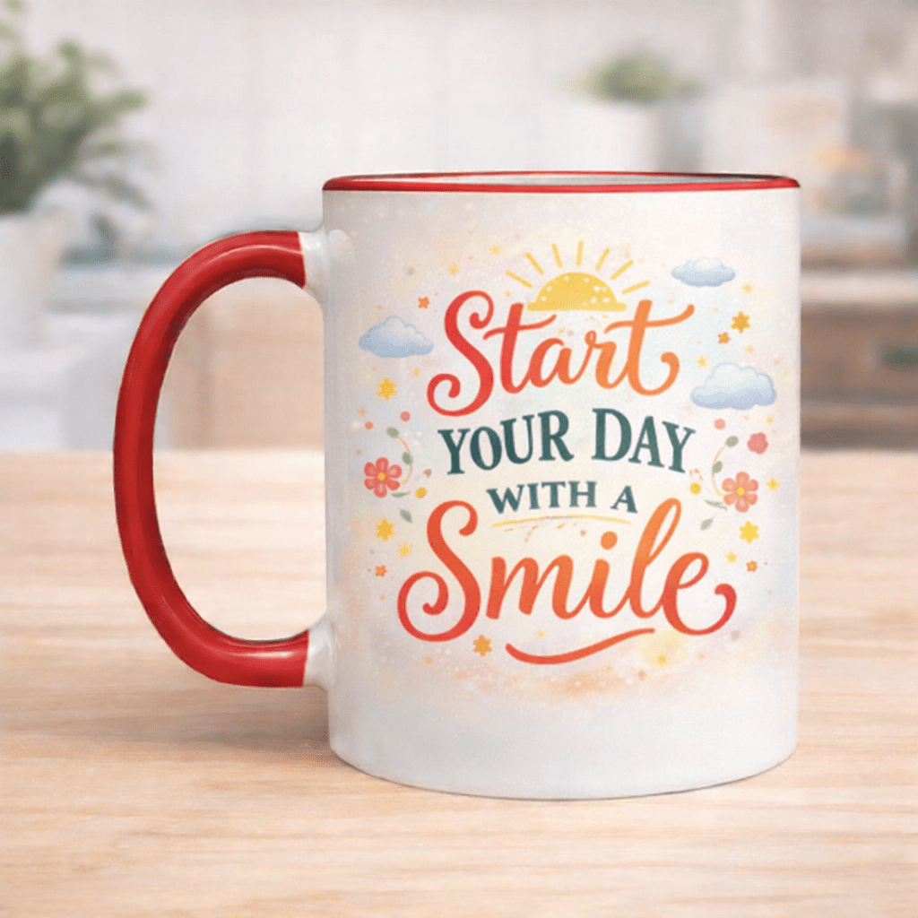 red mug 2 tones full print color fast usa shipping